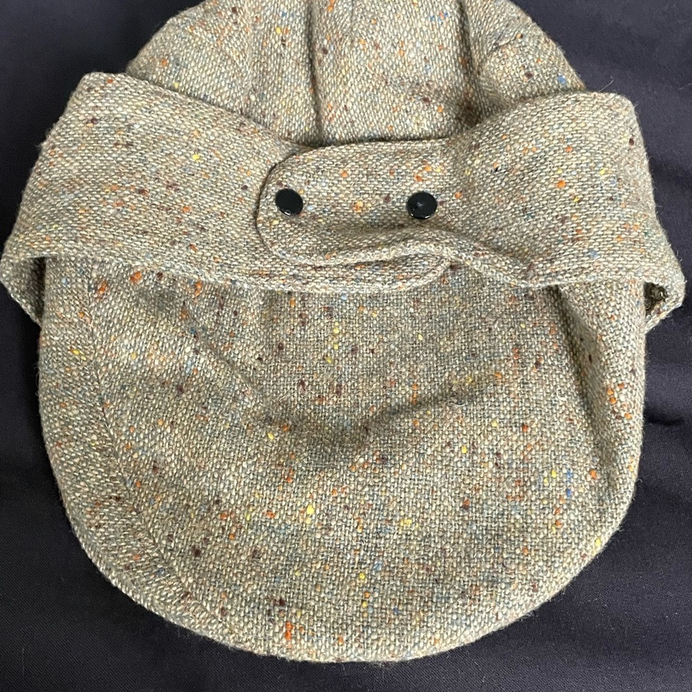Vintage Speckled Donegal Tweed Flat Cap Woven in Ireland